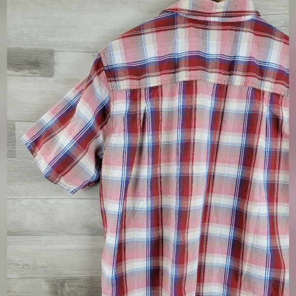 Woolrich Summer Plaid Cotton Button-Up Shirt Men's Size Large - Picture 10 of 16